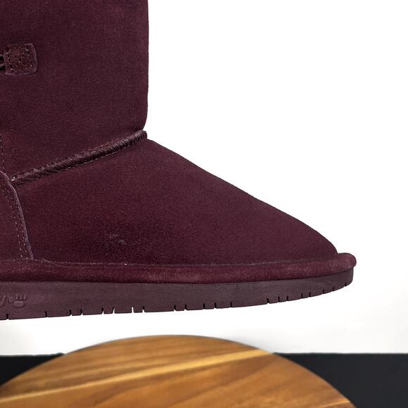 BEARPAW Lori Youth Girls Suede Pull On Boots US Size 5 Berry Purple Boot Snow - Picture 14 of 16